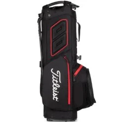 Titleist Hybrid 5 Stand Bag -Famous Golf Shop titleist 2023 hybrid 5 stand bag black black red back itempicture