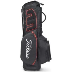 Titleist Players 5 Stand Bag -Famous Golf Shop titleist 2023 players 5 stand bag black black red back itempicture